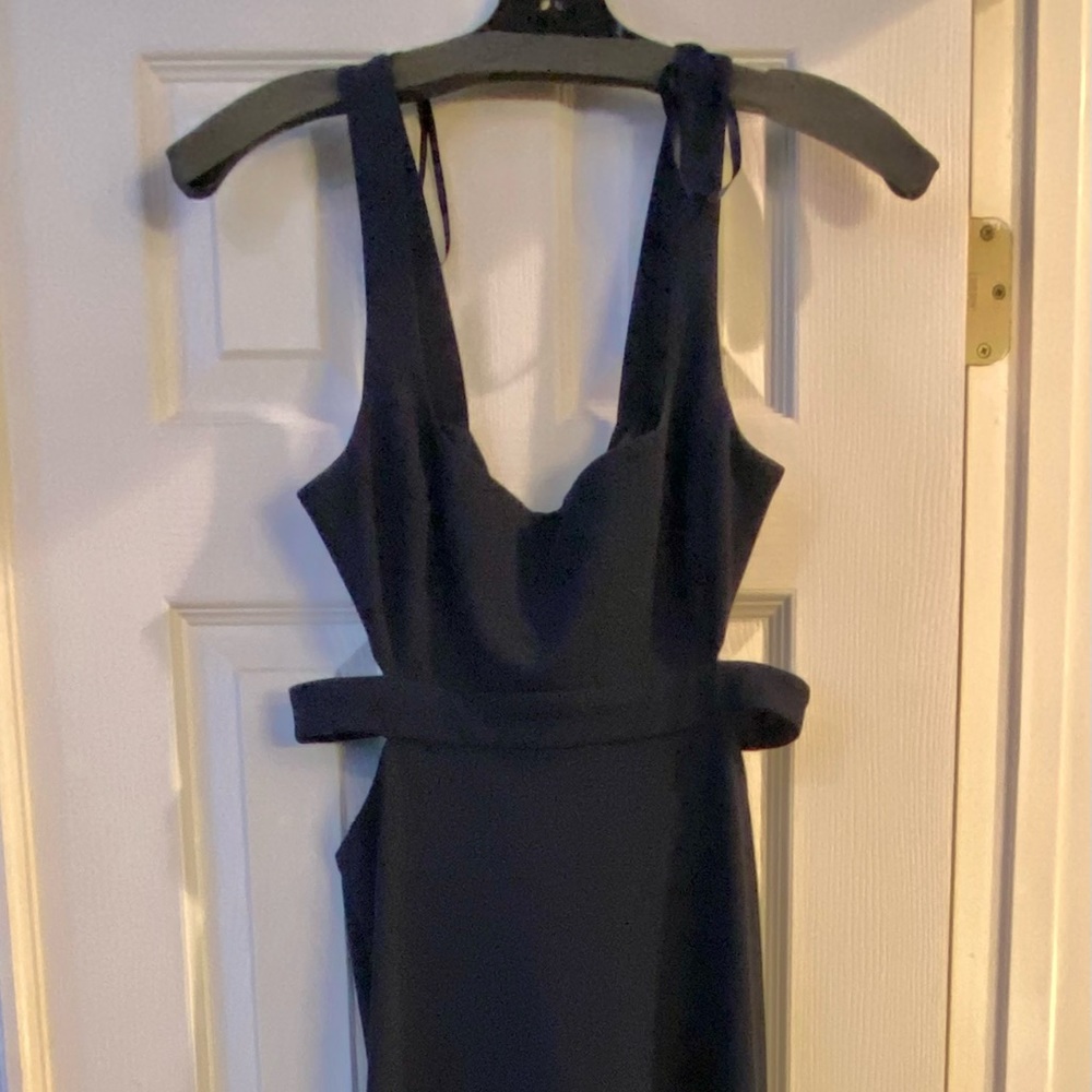 Navy blue vintage cutout evening gown